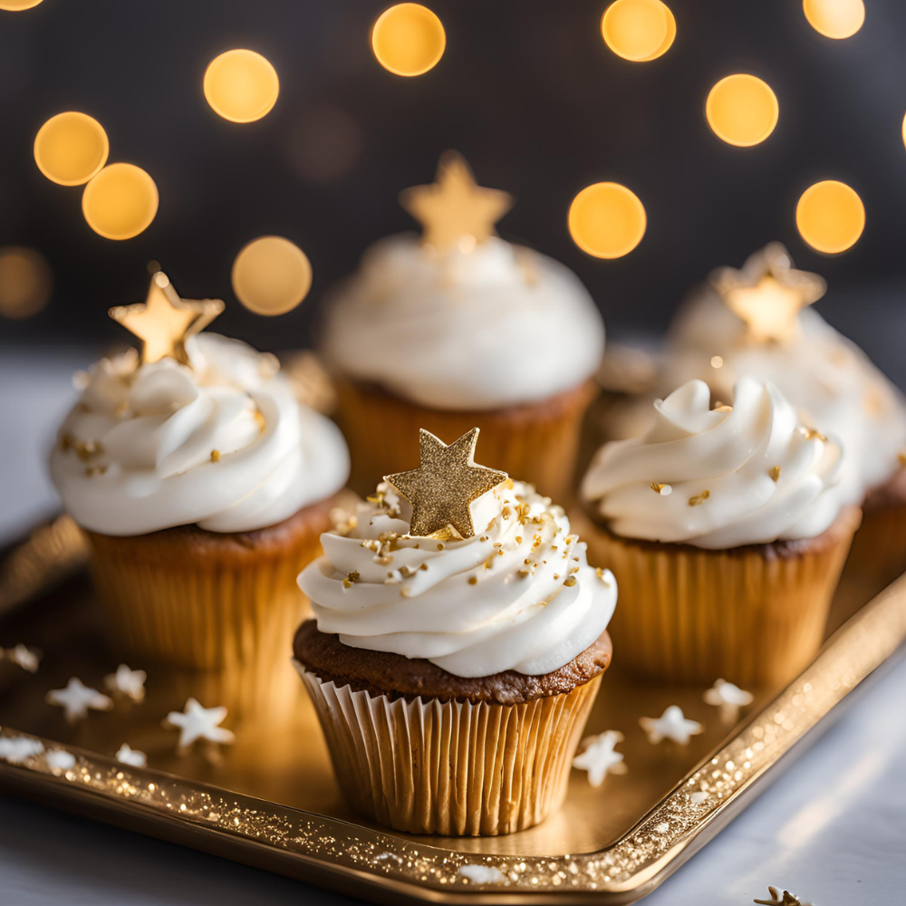 Halloween Treats - cupcakes with golden stars