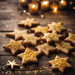 Halloween Treats - star-shaped cookies with gold dust